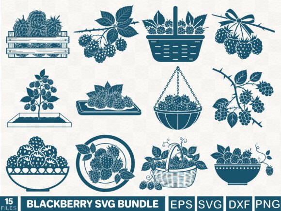 A Blackberry SVG Bundle for Illustrations and Graphics