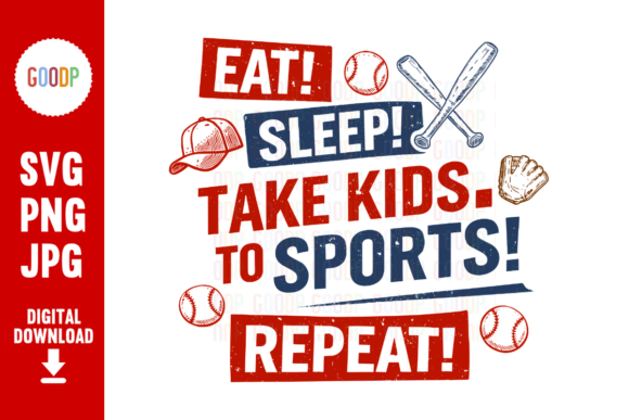 A Graphic Designer's Review of the Eat Sleep Take Kids to Sports SVG