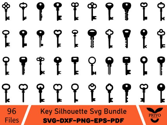 A Versatile Key Silhouette Bundle for Graphics & Illustrations