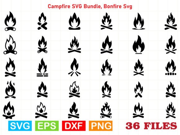 Campfire Graphics for Rustic Branding and Packaging