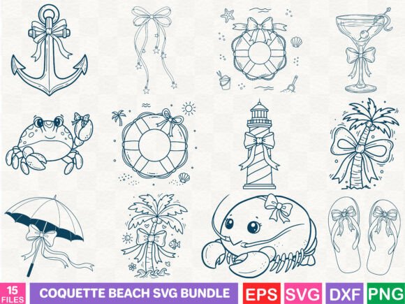 Coquette Beach SVG Graphics for Branding & Illustration