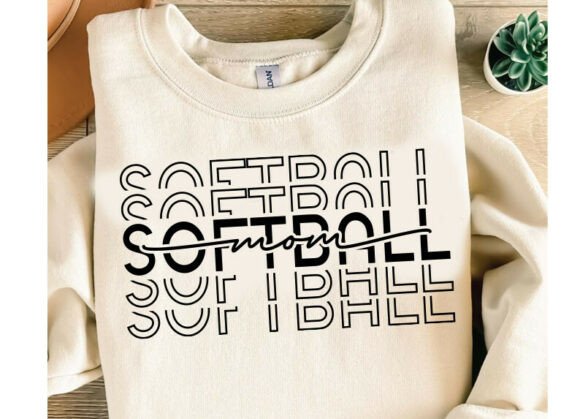 Cute Chic Bow Softball Mom Graphics for T-Shirt Designs