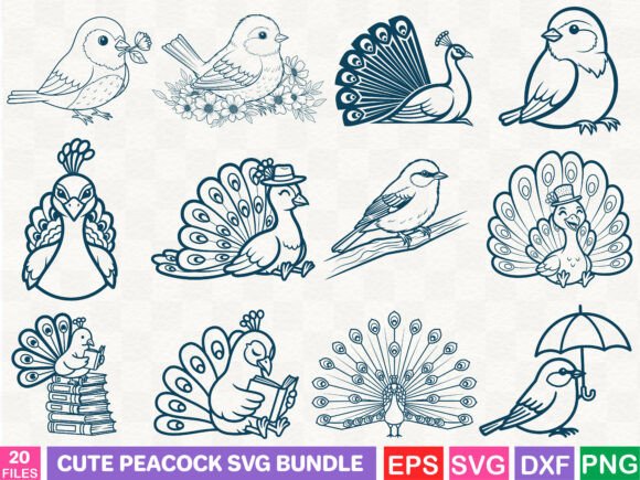 Cute Peacock SVG Bundle: A Designer’s Stitching Perspective