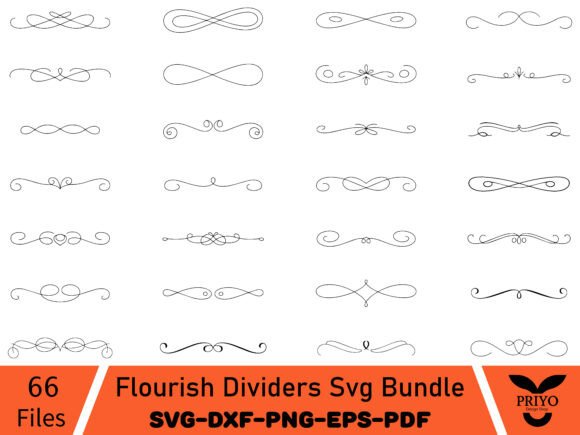 Flourish Dividers: An SVG Graphics Bundle for Modern Illustrations