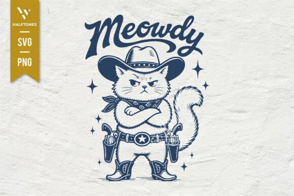 Meowdy: A Cowboy Cat for Embroidery Projects
