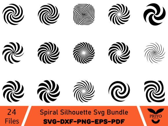 Spiral Silhouette: An Elegant Embroidery Asset