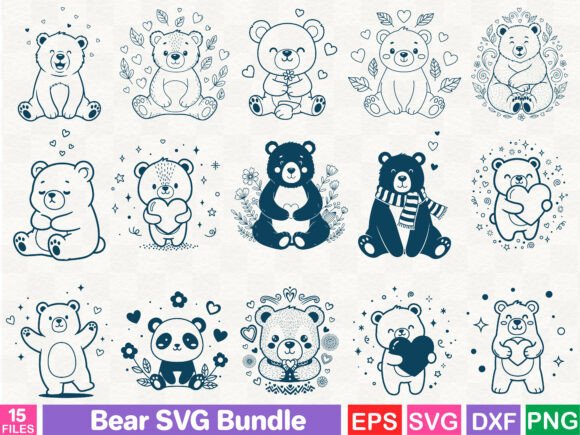 The Bear SVG Bundle: A Versatile Graphic Design Asset for Brand Creatives
