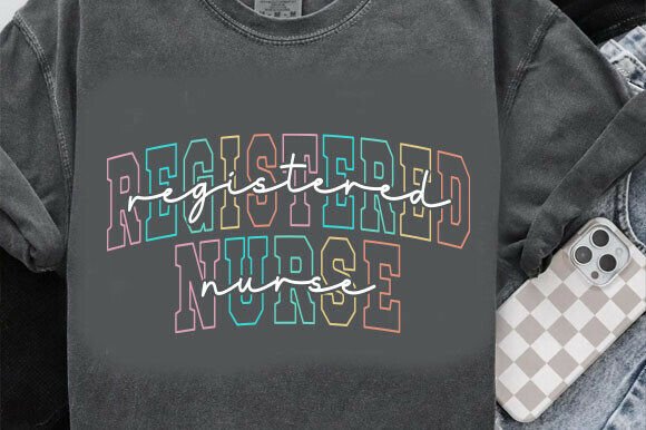 Varsity SVG Nursing Graphic for T-Shirt Designs